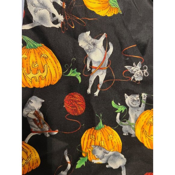 Vintage Women's 111 Main Halloween Pumpkins & Black Cats Button Up Vest SZ LARGE - Picture 3 of 10